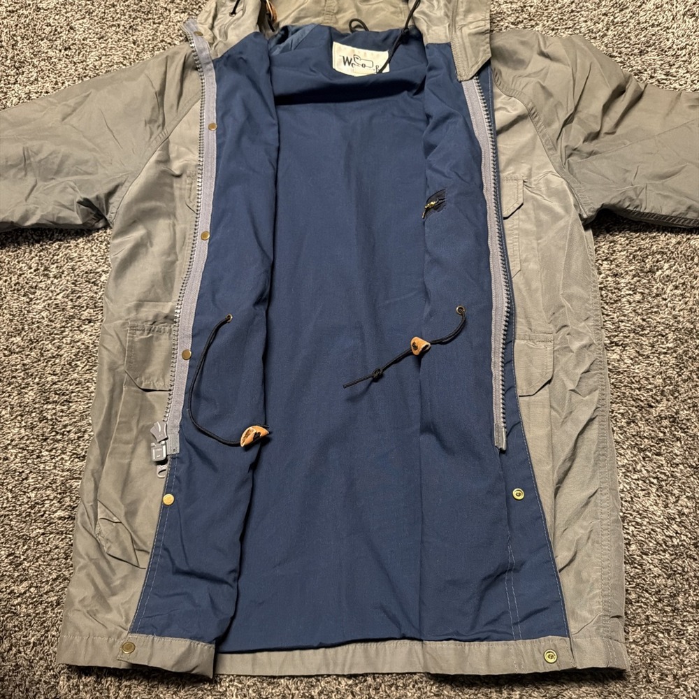 Vintage Woolrich Parka Mens‎ L  Gray Coat Hooded Long Jacket - Picture 7 of 7
